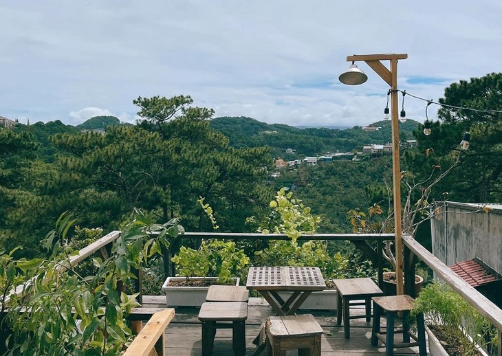 While enjoying coffee and sweet persimmon, visitors can also take in the entire view of Da Lat at Cafe Persimmon