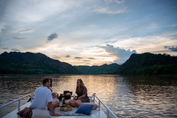 a boat ride along the Mekong