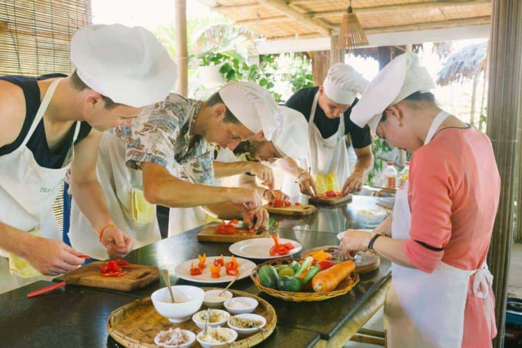 Tourists partake in a Cooking Class in Hoi An.