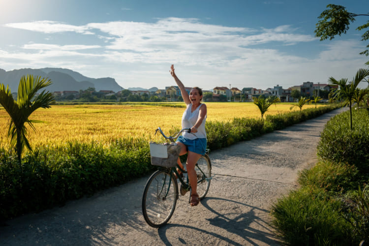 Cycling around Vietnam countryside