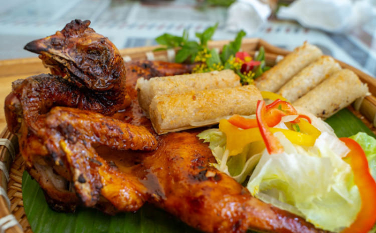 Grilled Chicken - Lam Rice in Mang Den