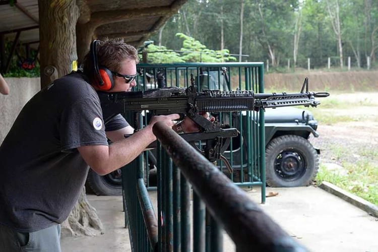 Shooting experience for visitors in Cu Chi Tunnels