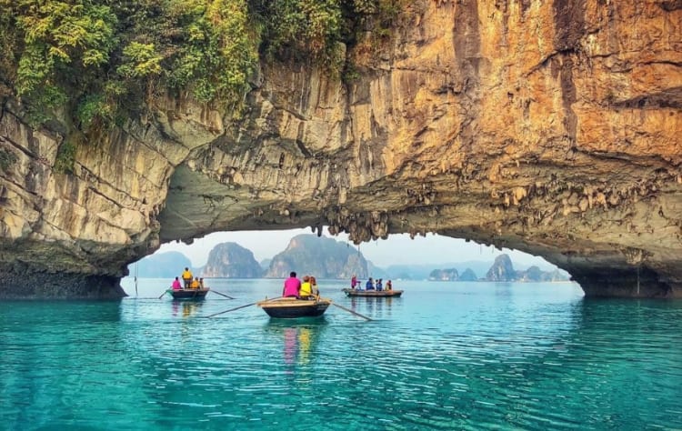 Overwhelmed by the breathtaking beauty of Ha Long Bay.