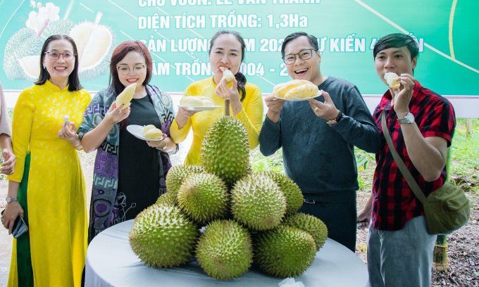 Tourists enjoy freshest durians at the Vietnam Durian festival.