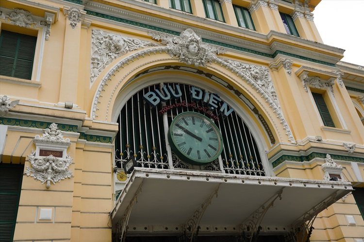 The iconic clock tower of the post office